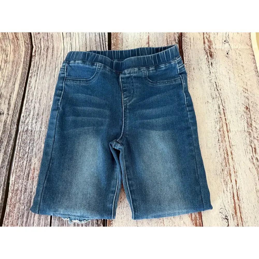 Fabkids Youth Jeggings Distressed Kness Silver Sequins  Size 8